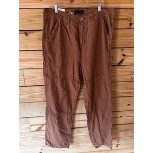 Aeropostale Mens Carpenter Pants Brown Canvas Straight Leg Utility XL 129623